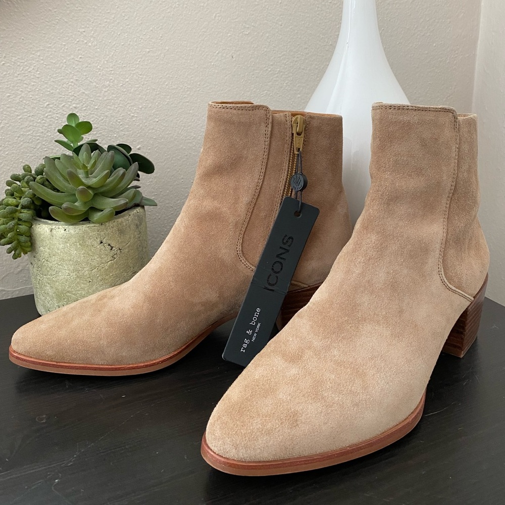 Rag & Bone Icons Tan Rover Ankle Boots, with Zipper, NWOT